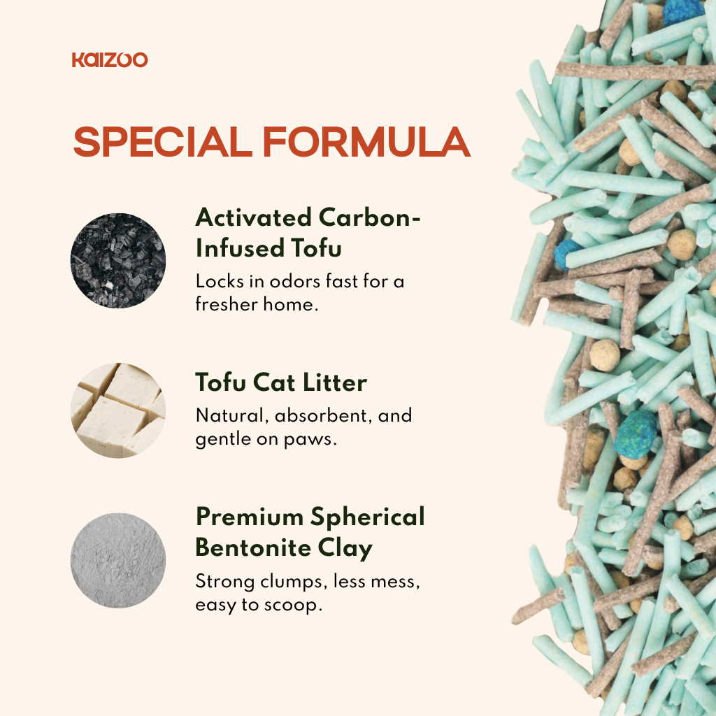Kaizoo 3in1 Carbon Tofu Cat Litter 7L
